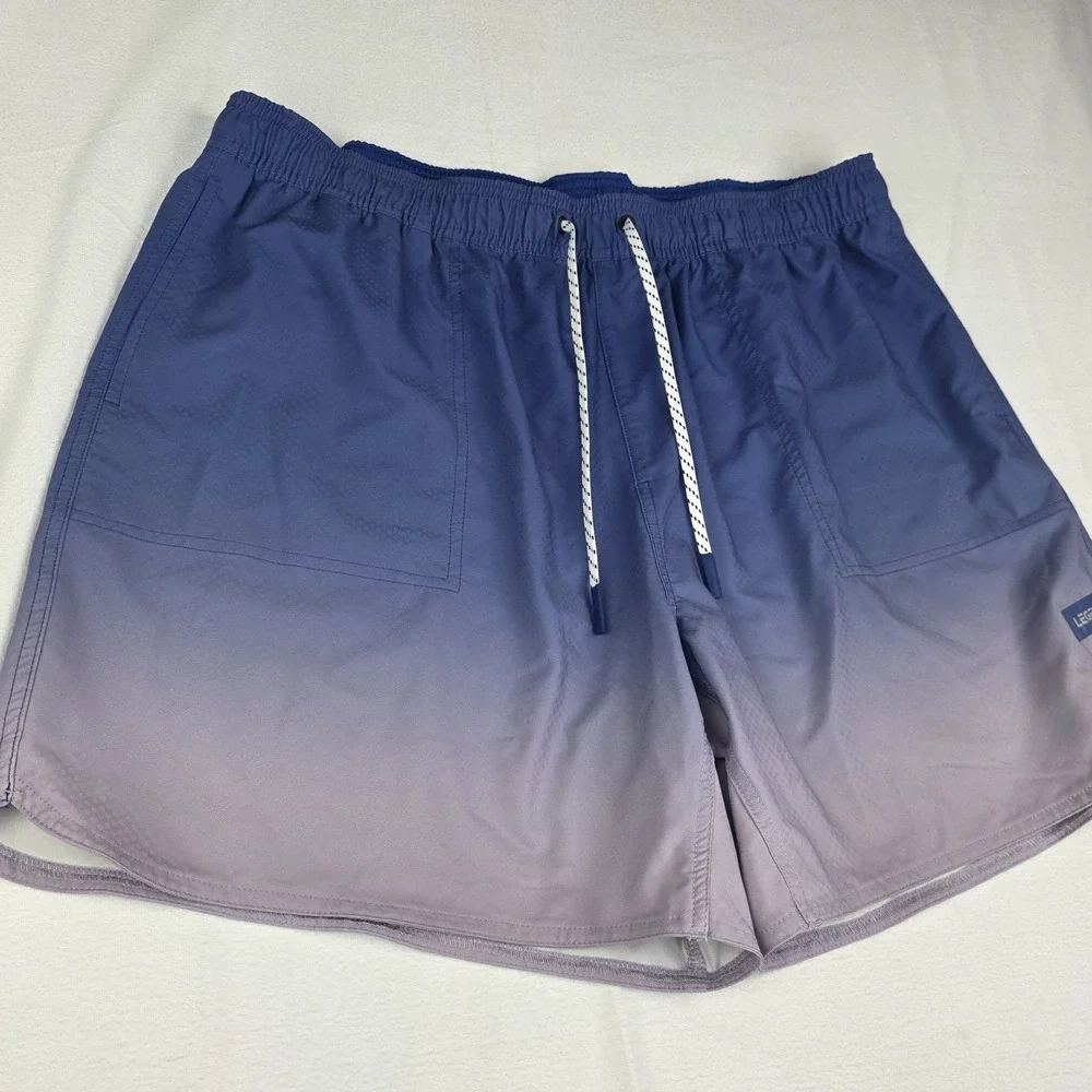 Legends Saylor Swim Shorts Mens XXL Blue Gradient Ombre Drawstring Hybrid Casual